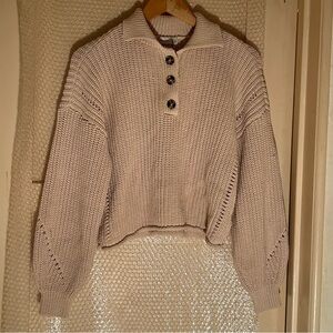 Gentle Fawn Women's Cream Sweater with Button Detail L